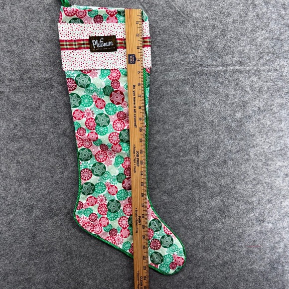 Matilda Jane Platinum Christmas Snowflake Stocking Red Green Cottagecore RARE - Picture 4 of 5